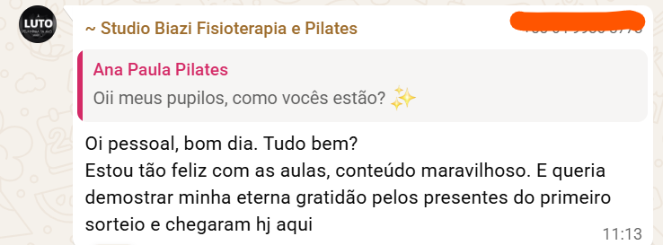 Cópia de Elogio - Gratidão pelas aulas e presentes do sorteio
