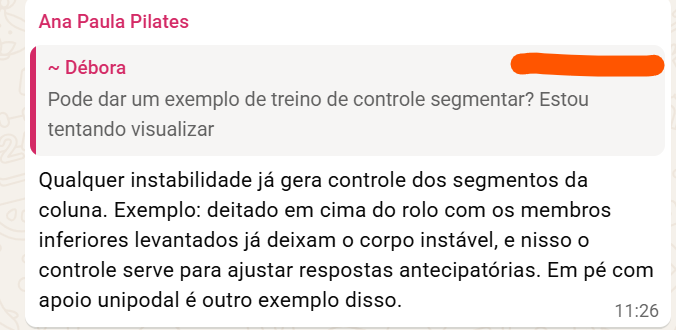 Cópia de Interação - Dúvida respondida sobre controle segmentar